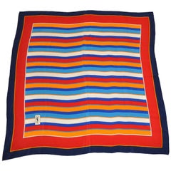 Pañuelo de seda de rayas multicolor Yves Saint Laurent