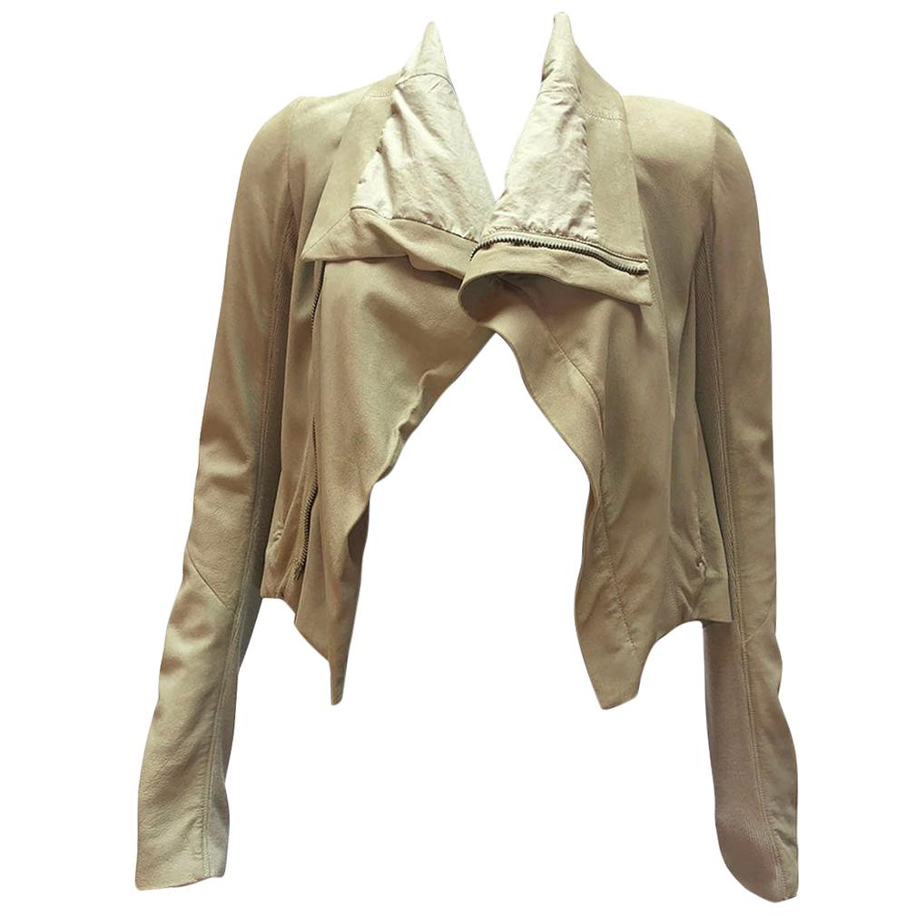 Rick Owens Moto Jacket Nude Size 6 For Sale