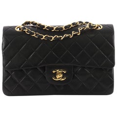 Chanel Vintage Classic Double Flap Bag Quilted Lambskin Small