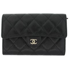 Chanel Black Petite Maroquinerie Caviar Wallet in Box No. 25