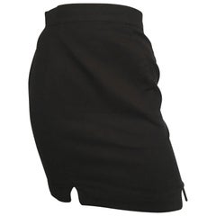 Thierry Mugler 1990s Black Cotton Short Skirt Size 2.