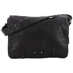 Balenciaga Utility Classic Studs Messenger Bag Leather