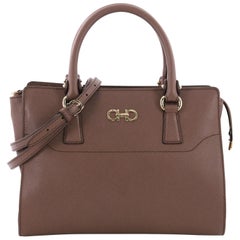 Used Salvatore Ferragamo Beky Handbag Saffiano Leather Small