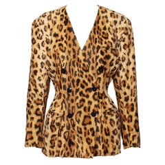 Vintage Merivale Australia Faux Leopard fur Tailored Jacket
