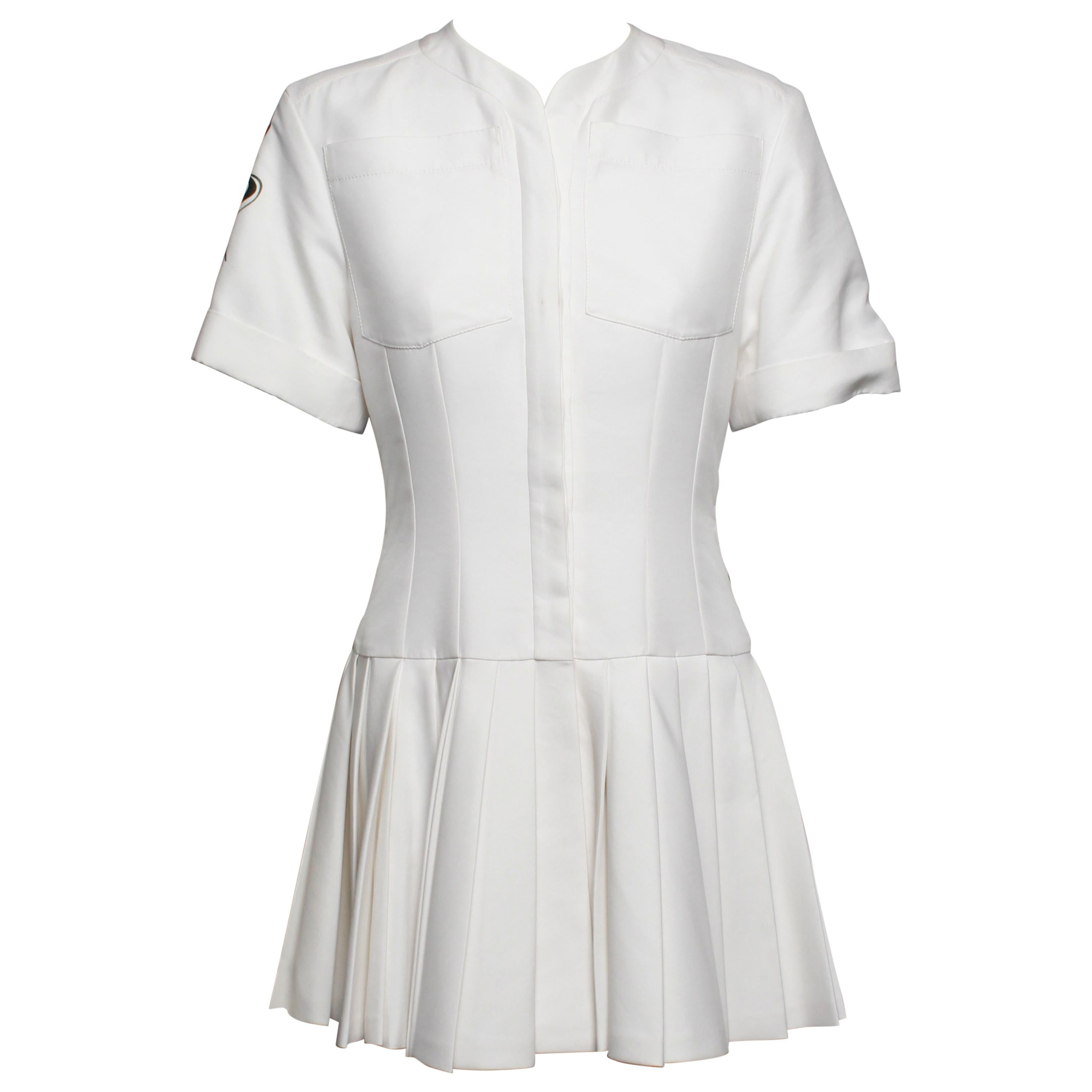 Christian Dior White Pleated Mini Dress From the 2016 Collection