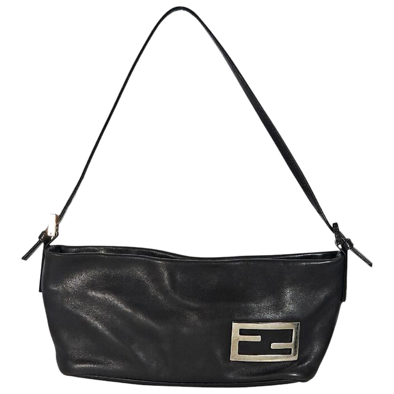 Brown Fendi Leather Baguette Shoulder Bag