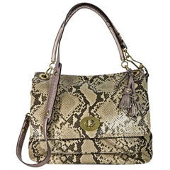 Beige Coach Python Shoulder Bag