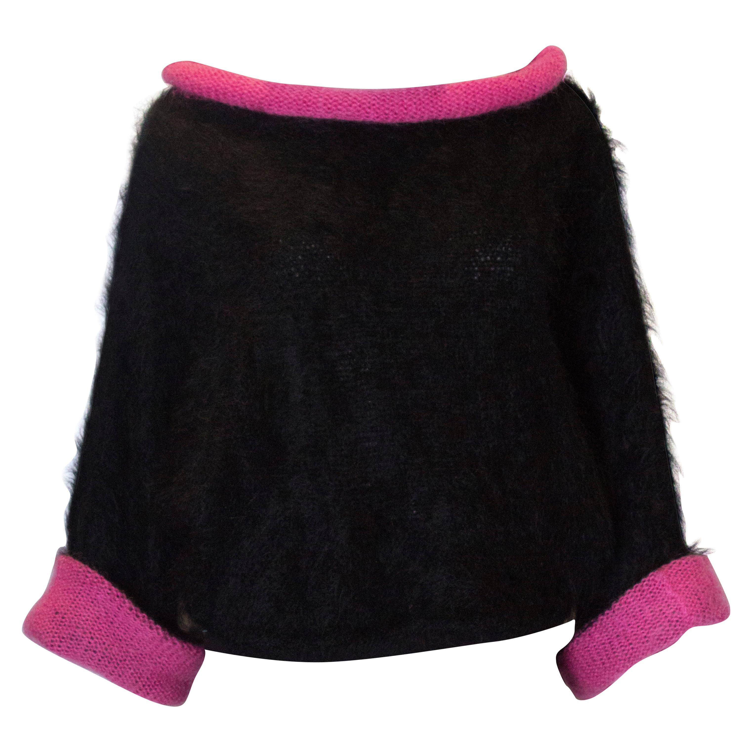 Vintage Black and Pink Mohair Jumper