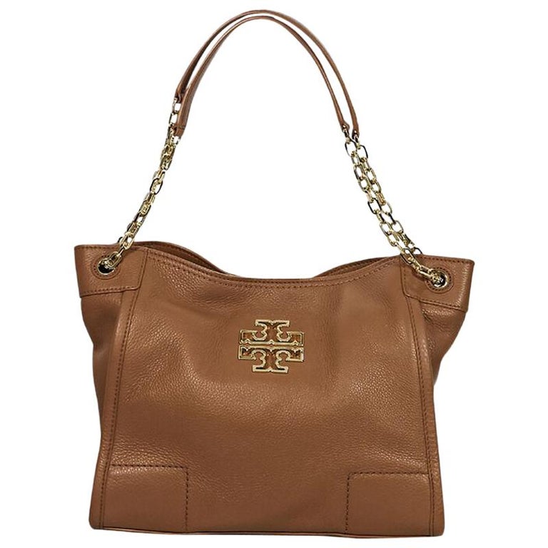 Brown Tory Burch Leather Shoulder Bag For Sale at 1stDibs