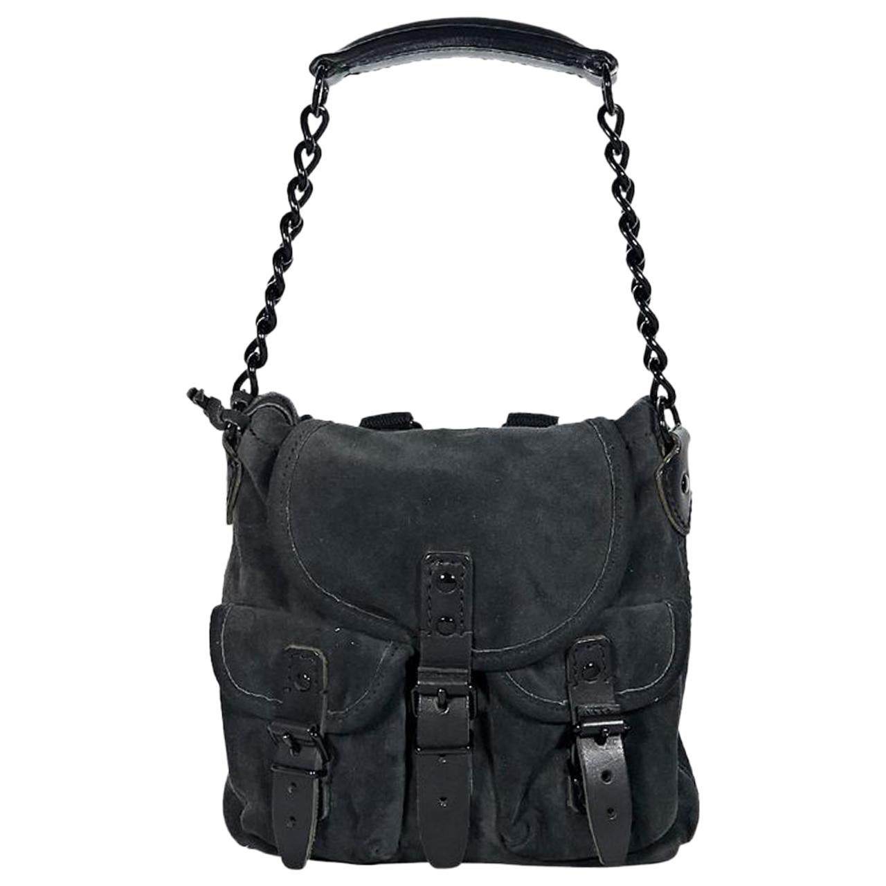 Black Balenciaga Suede Mini Sac Bag