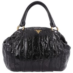 Prada Stripes Satchel Patent Medium