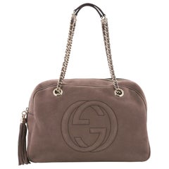 Gucci Soho Chain Zipped Shoulder Bag Nubuck Medium