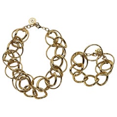 Gold Elie Saab Necklace & Bracelet Set