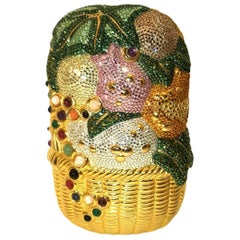 Vintage Judith Leiber Crystal Fruit Basket Clutch