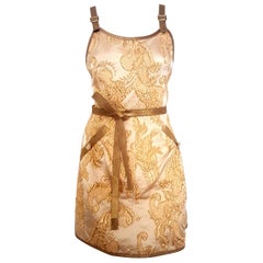 Chanel Runway Beige & Gold Tone Brocade 2013 Cruise Versailles Collection Dress 