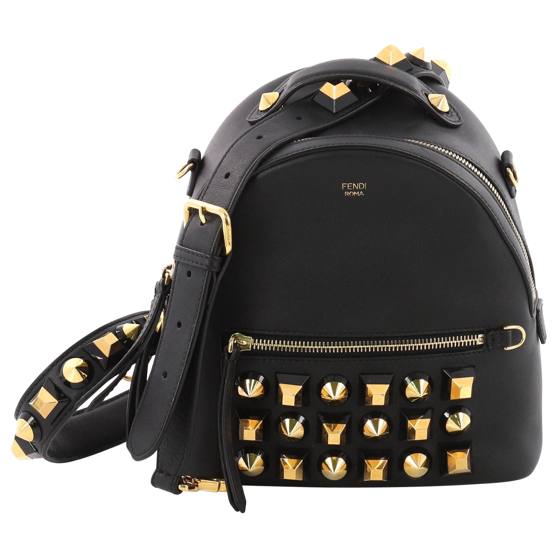  Fendi By The Way Backpack Crossbody Studded Leather Mini 