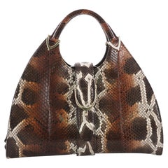 Gucci Stirrup Top Handle Bag Python Large