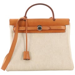 Hermes Herbag Toile and Leather PM