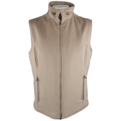 LORO PIANA XL Oatmeal Solid Cashmere Vest