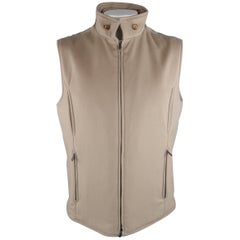  LORO PIANA XL Oatmeal Solid Cashmere Vest