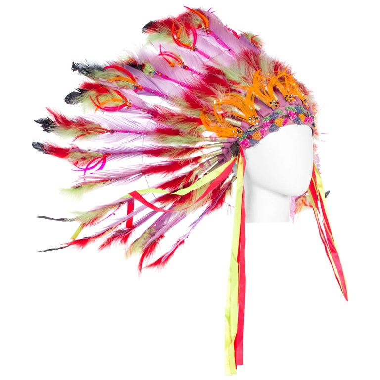 1960s Las Vegas Showgirl Native American Headdress from the Sands ...