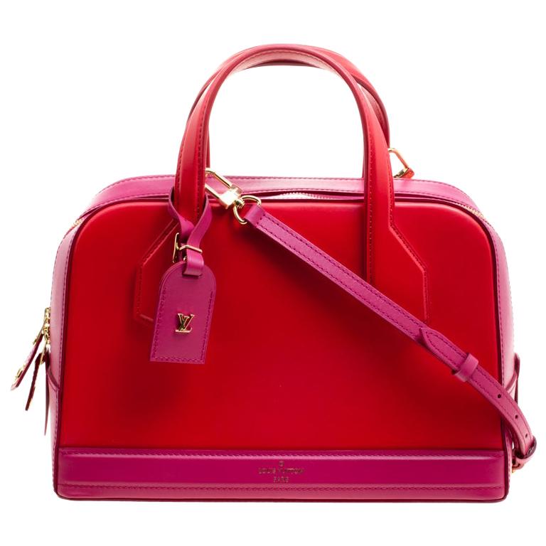 Louis Vuitton Red/Pink Leather Dora PM Bag at 1stDibs