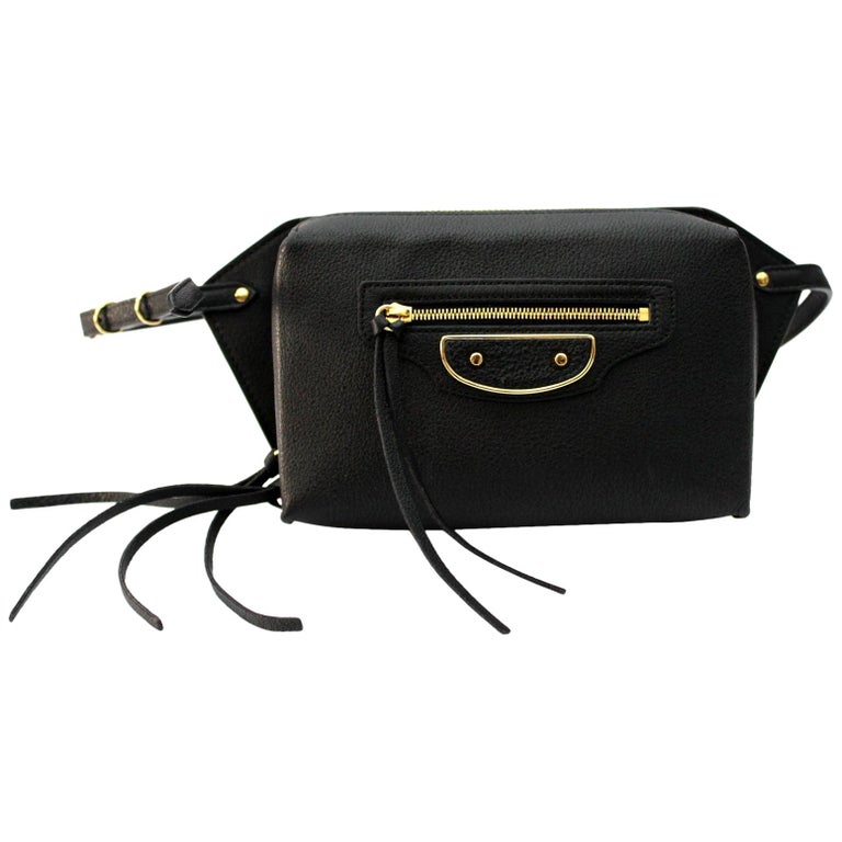 Balenciaga Black Leather Belt Bag at 1stDibs