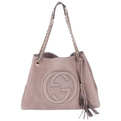 Gucci Medium Soho Tote Bag - taupe suede