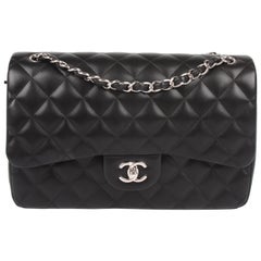 Chanel 2.55 Timeless Jumbo Flap Bag - black/silver