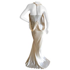 Alexander McQueen - Daring Ivory Duchesse - Robe de soirée ou de mariage en satin de soie
