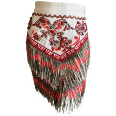 Emilio Pucci Amazing Coral Embellished Bead Fringed Skirt