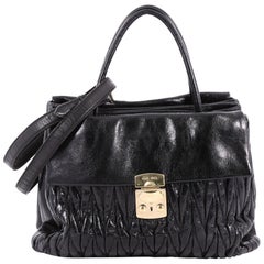 Black Matelasse Leather