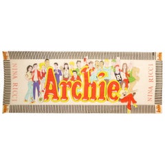 Rare 1960s Nina Ricci Archie Comics Silk Scarf