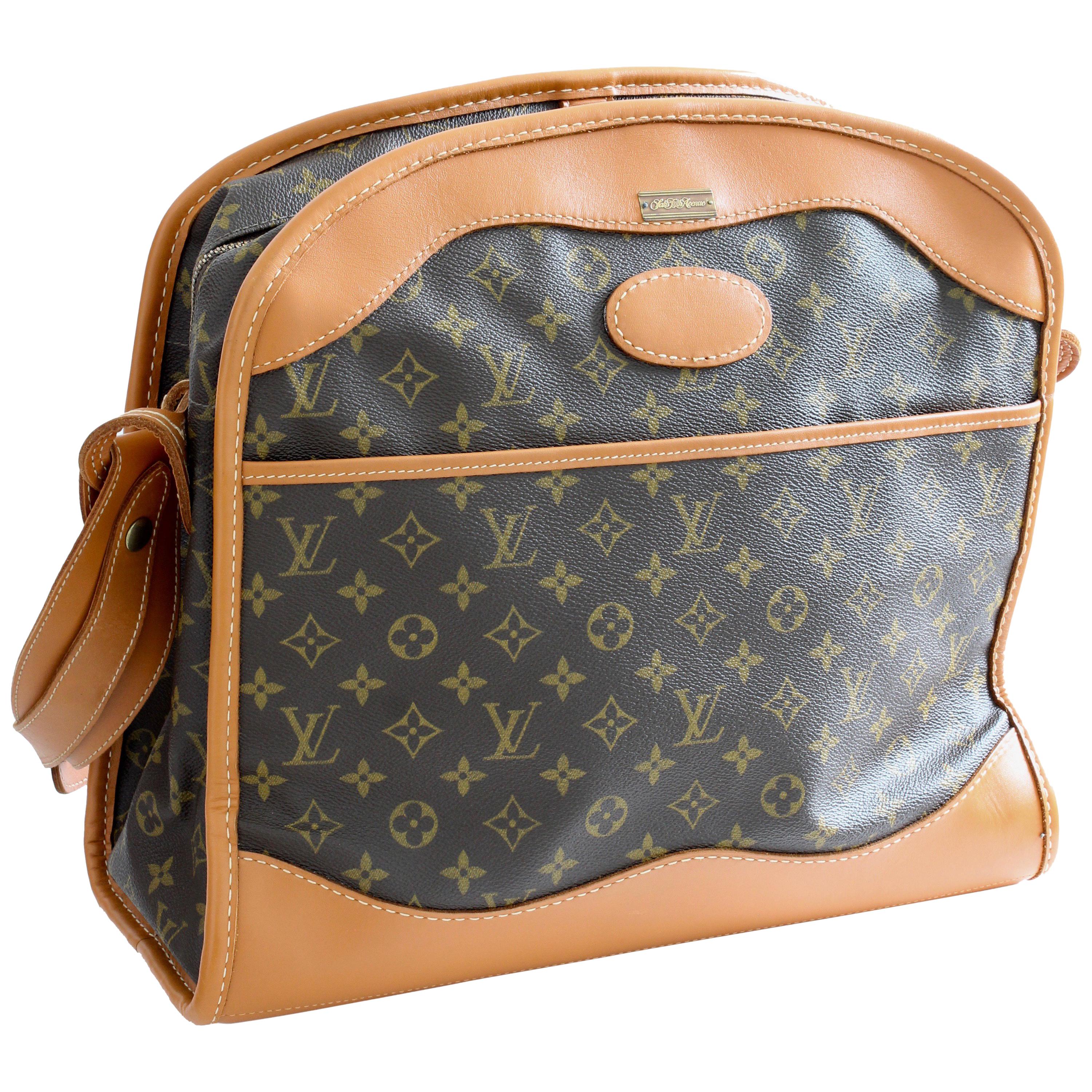 Louis Vuitton Monogram Travel Bag Carry On Shoulder Bag French Co New Old Stock