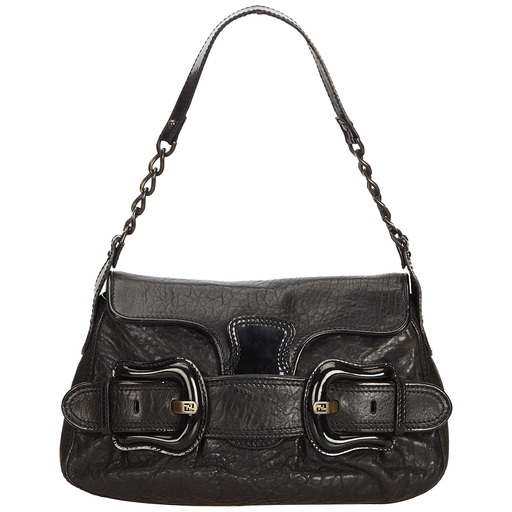 Fendi Black Leather B Bis Bag