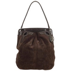 Cartier Brown Python Suede Shoulder Bag