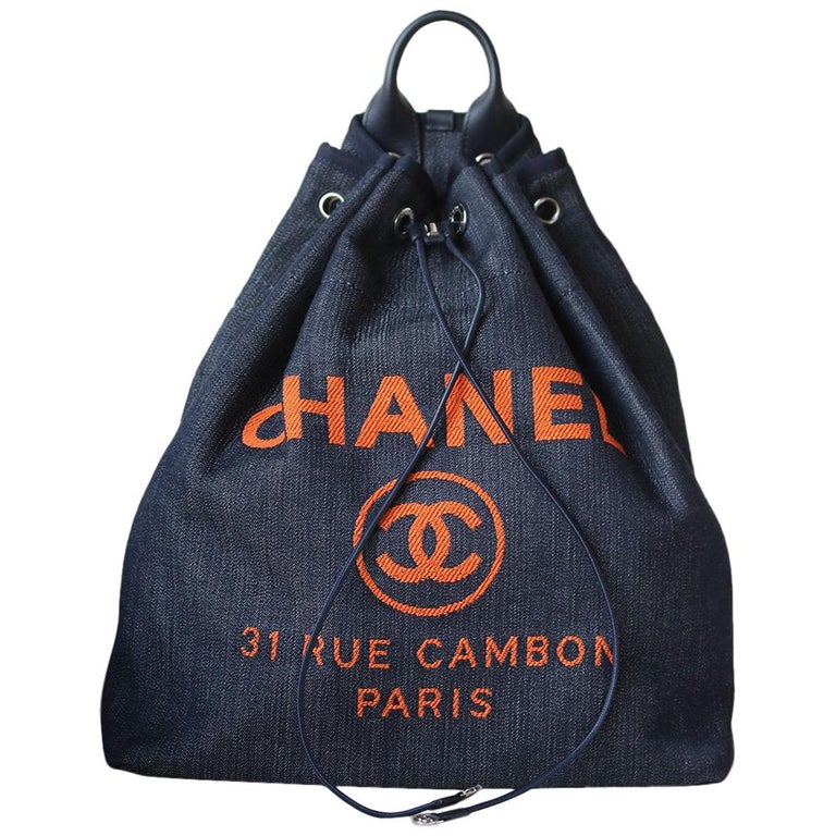 Chanel Deauville Canvas Drawstring Backpack at 1stDibs chanel canvas