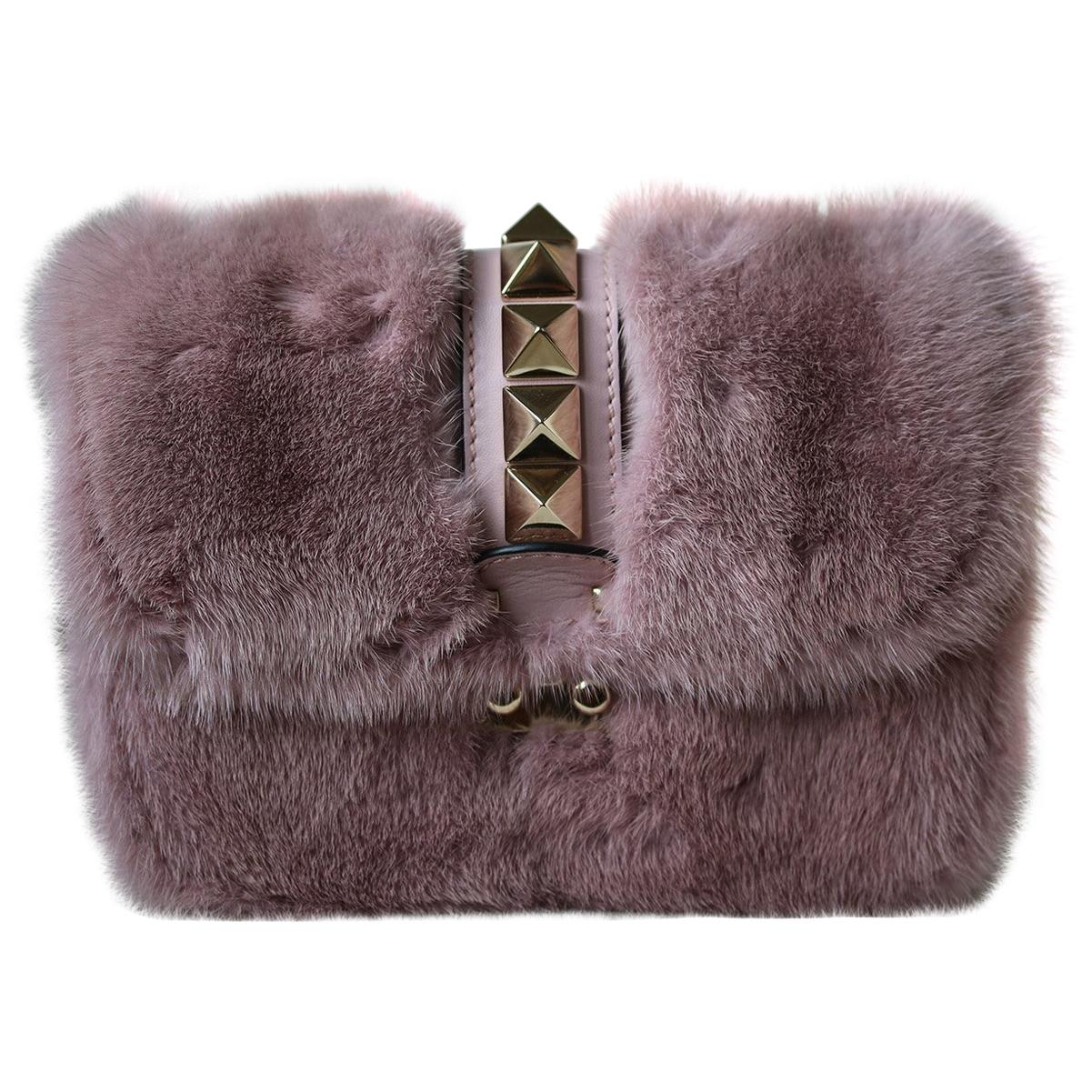 Valentino Lock Small Mink-Fur Shoulder Bag at 1stDibs