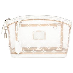 2011 Louis Vuitton Weißes Monogramm Transparentes Nylon & Kalbsleder Lockit Clutch