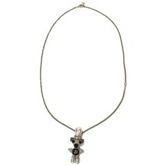 CHANEL Chain and Pendant Necklace in Gilt Metal, Pearl Pendant