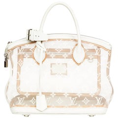 2012 Louis Vuitton White Monogram Transparence Nylon & Calfskin Leather Lockit