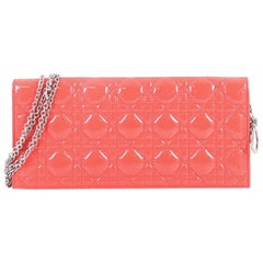 Christian Dior Lady Dior Chain Convertible Clutch Cannage Quilt Patent Lo