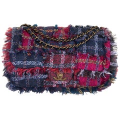 Superbe sac « Jumbo » de Chanel intemporel en tweed de laine multicolore