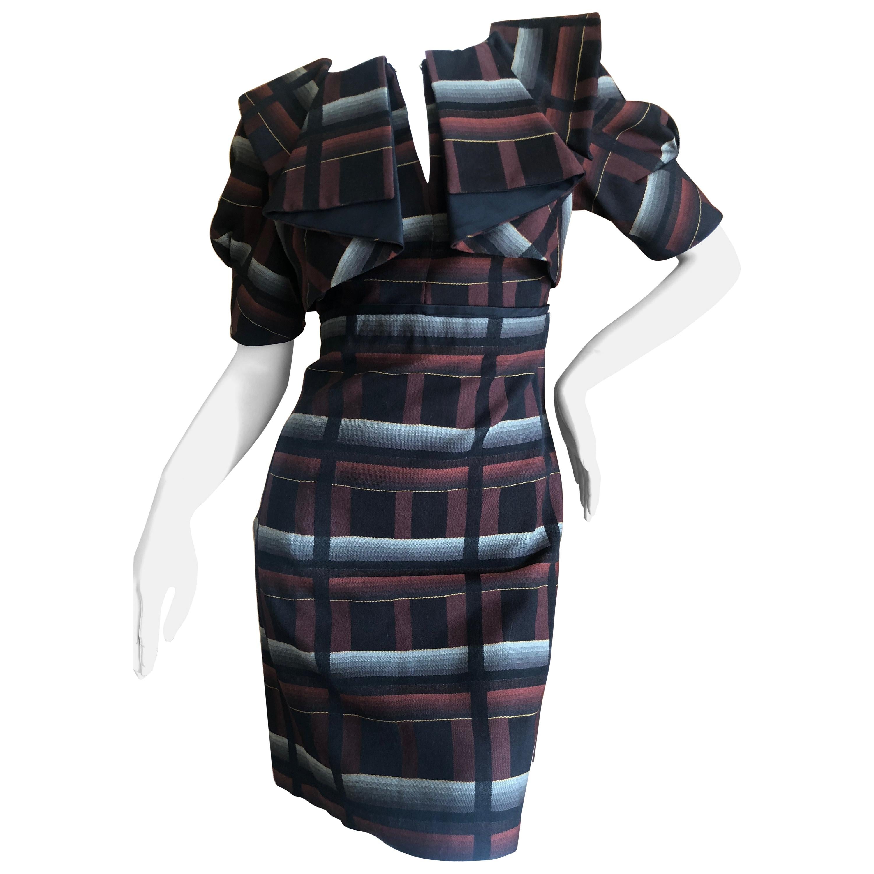 Gucci Origami Plaid Pattern Dress For Sale