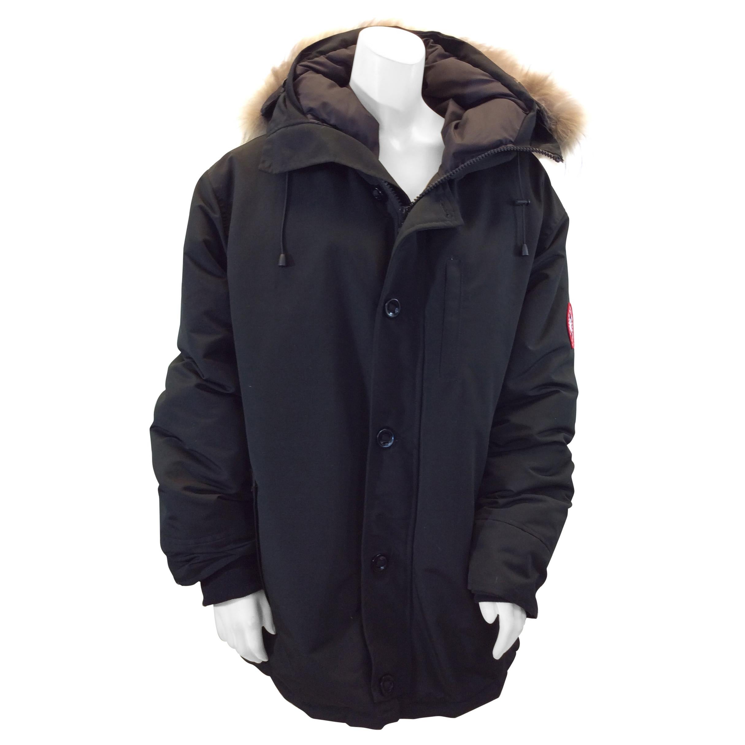 Canada Goose Black Fur Trimmed Coat For Sale