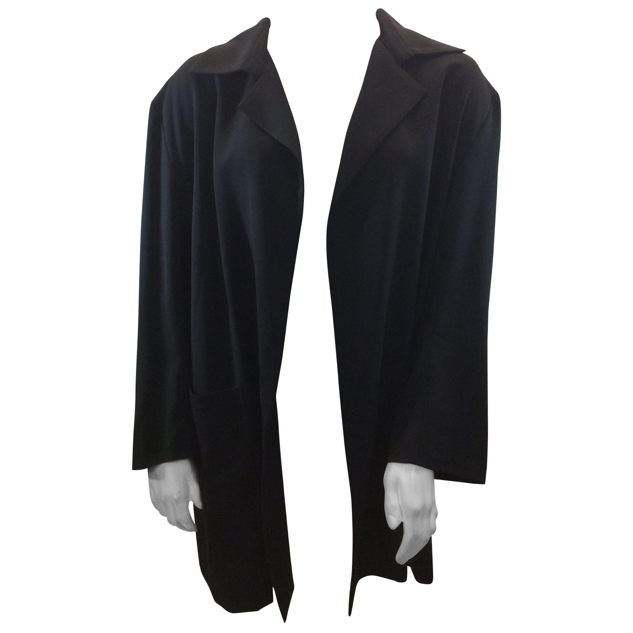Yohji Yamamoto Black Jacket with Zipper Detail For Sale