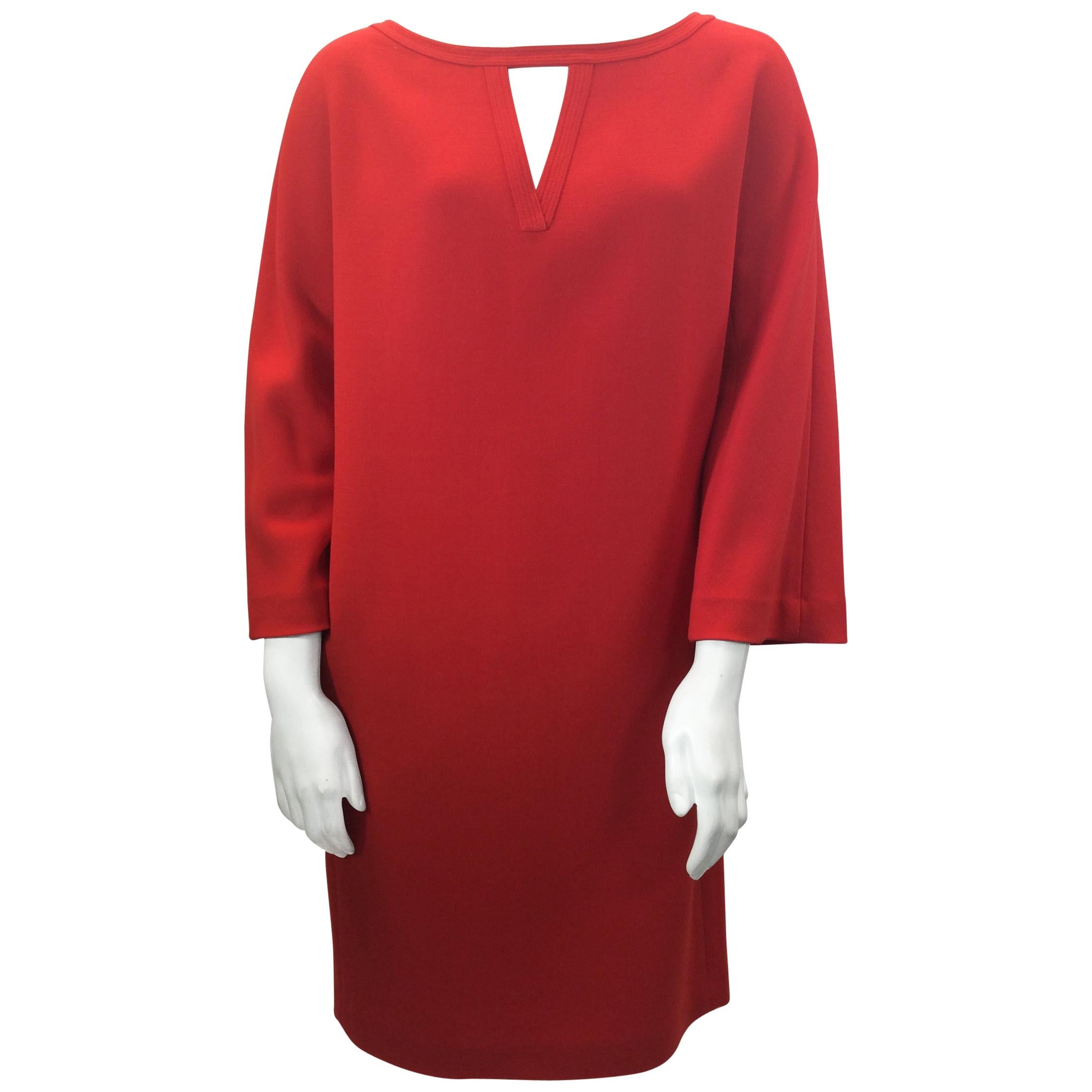 Charles Nolan Red Wool Dress For Sale