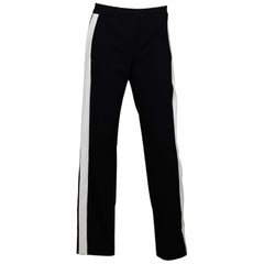 Theory NWT Black/White Elastic Waist Snap Side Pants Sz S