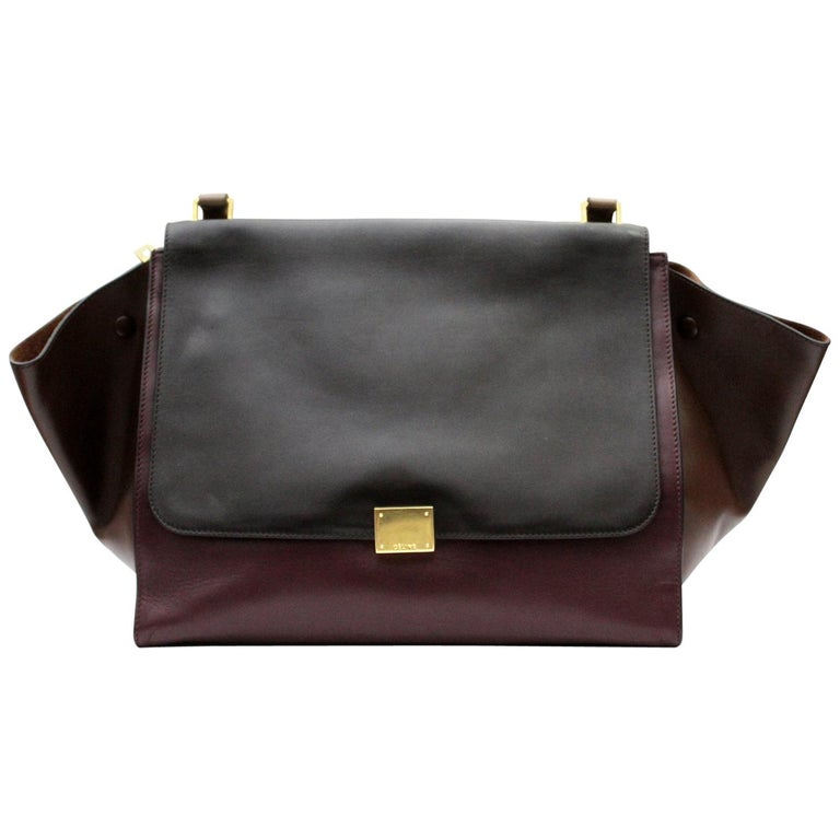 Cèline Tri-color Leather Trapeze Bag For Sale at 1stdibs