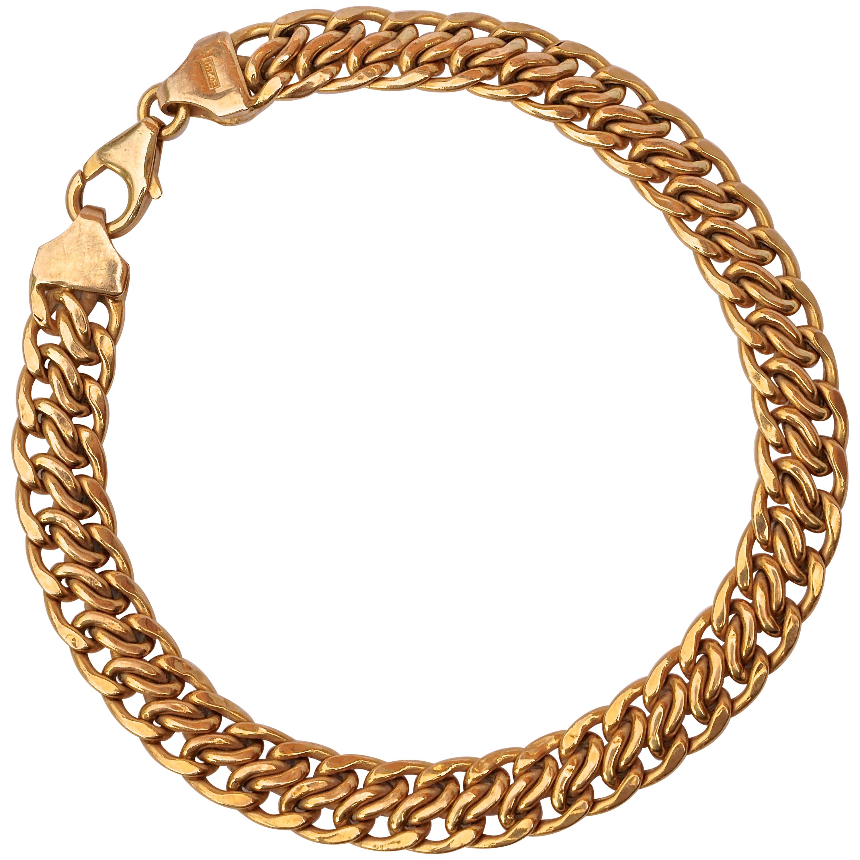 Milor Italian Fancy Link 14 Karat Gold Chain Bracelet